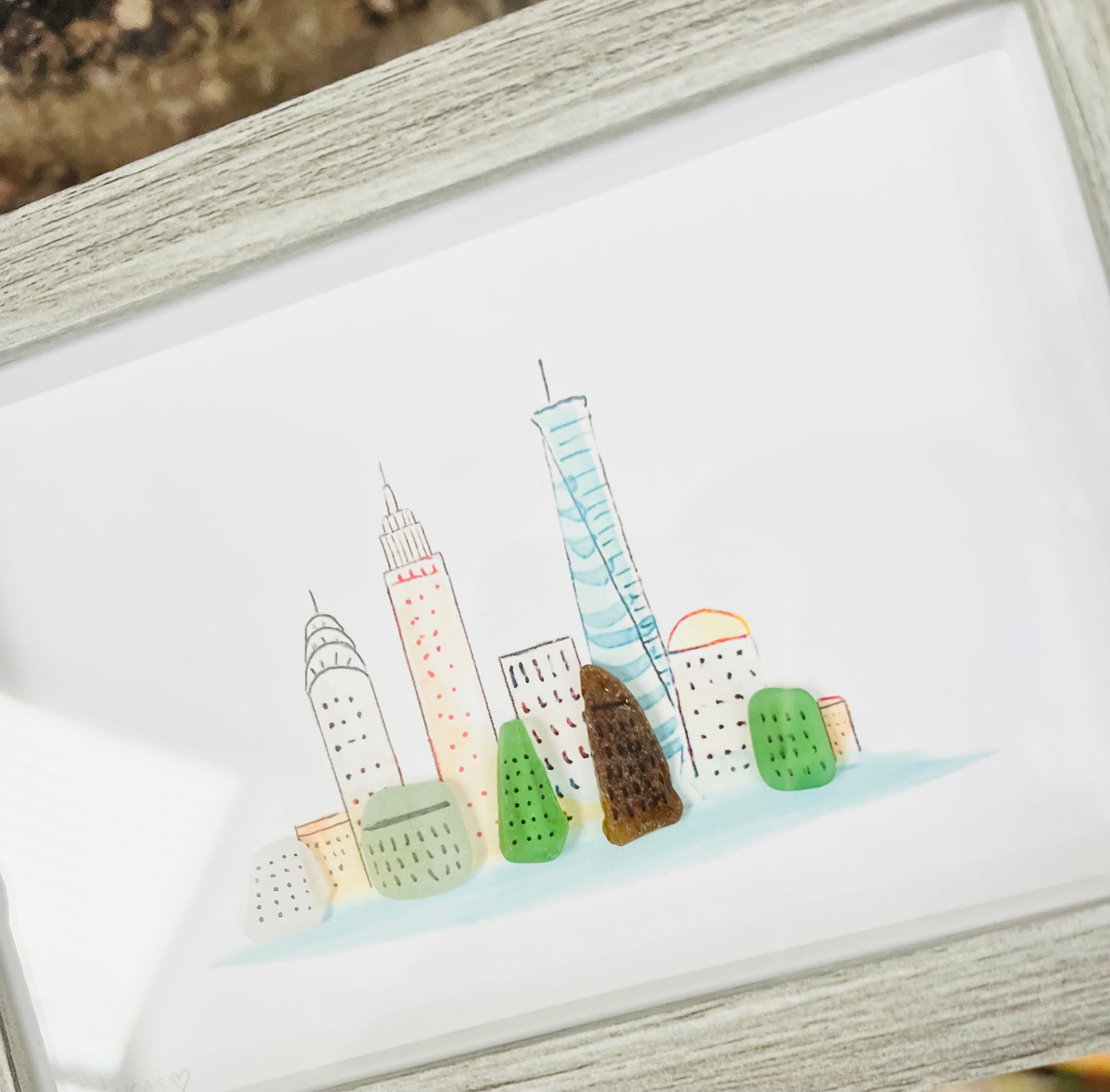 New York City Sea Glass Skyline