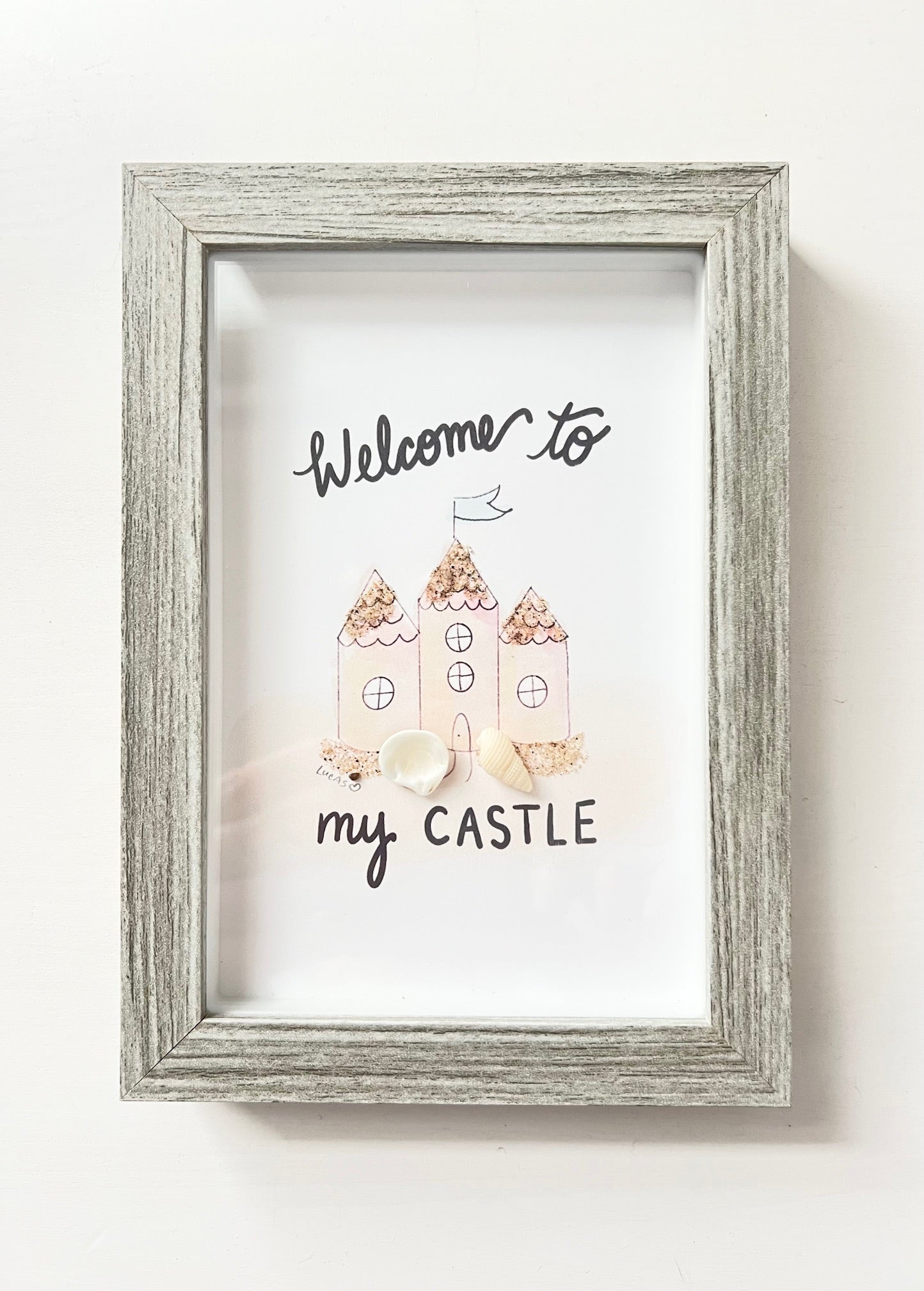 Welcome to My Castle | Sand & Shell Art in a Shadow Box Frame