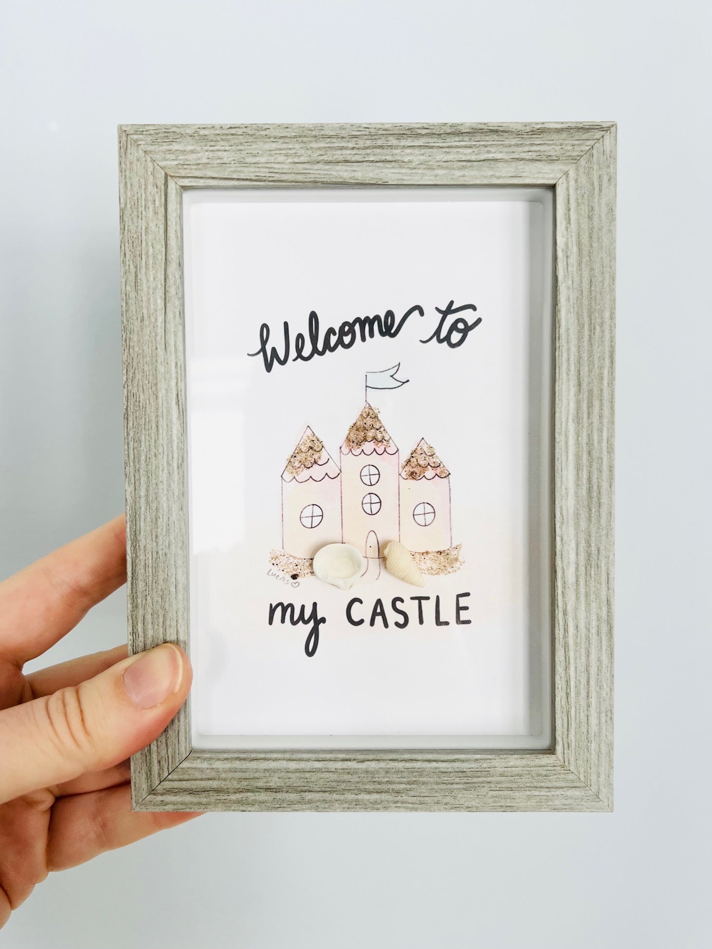 Welcome to My Castle | Sand & Shell Art in a Shadow Box Frame