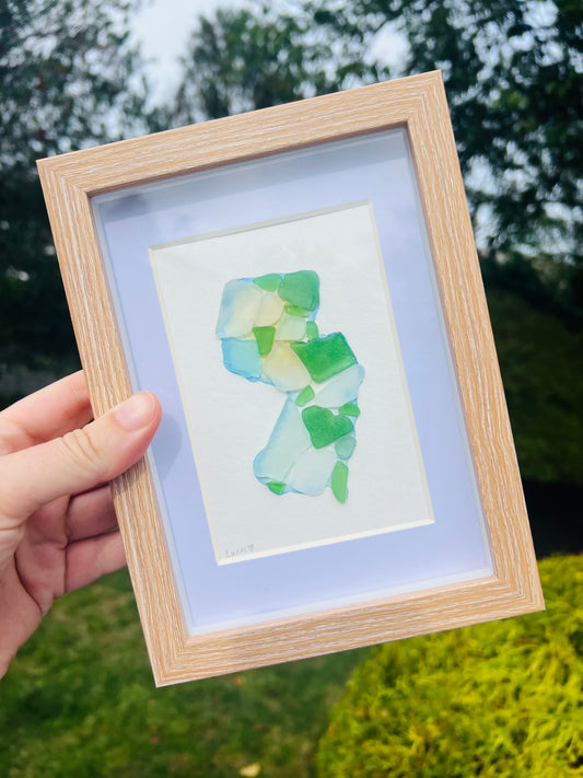 New Jersey State Sea Glass Silhouette