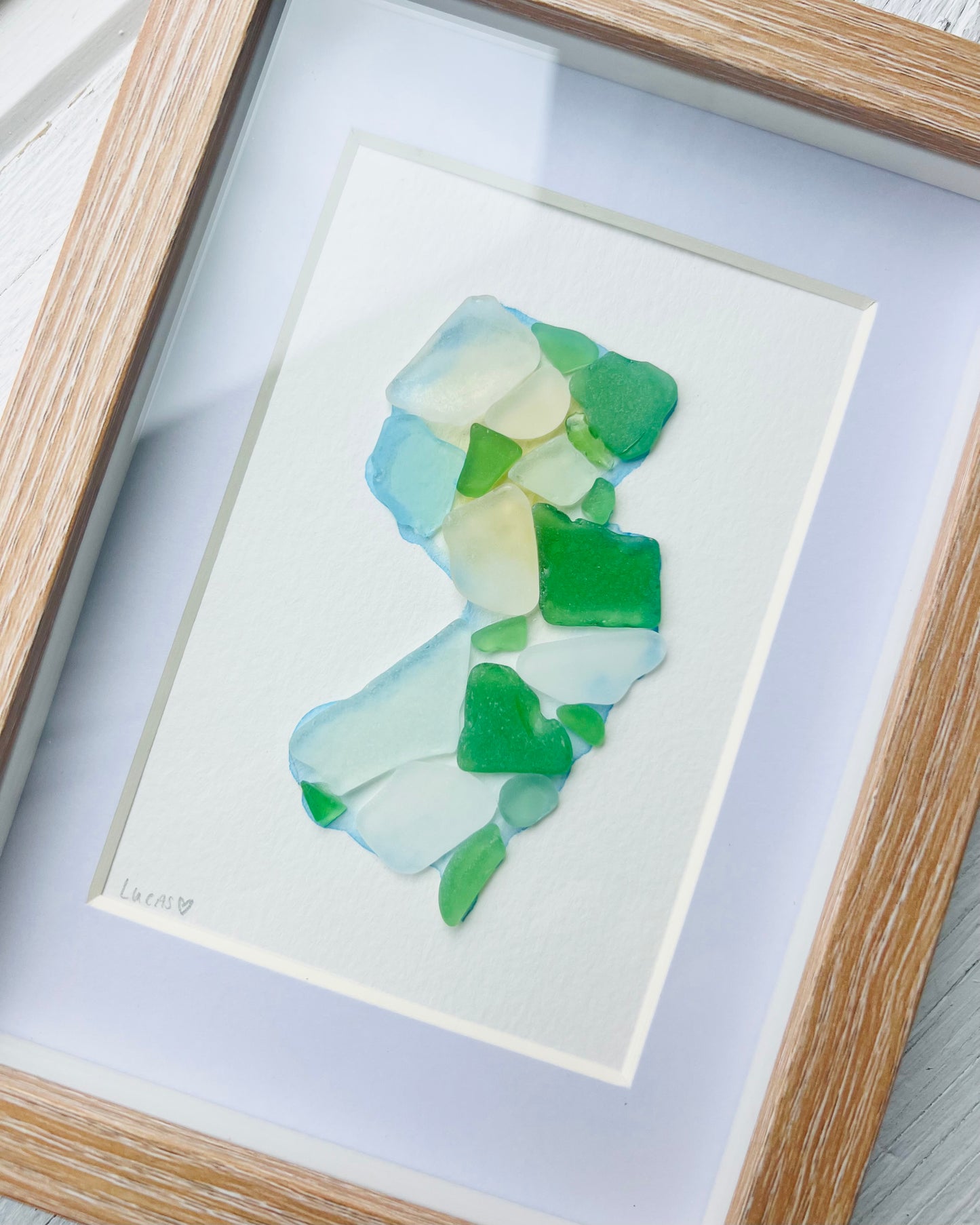 New Jersey State Sea Glass Silhouette