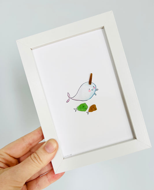 Narwhal with Sea Glass Fish