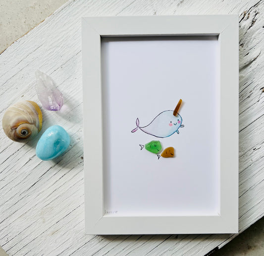 Narwhal with Sea Glass Fish