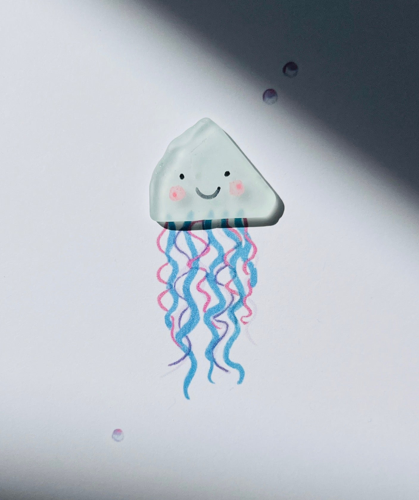Cute Jellyfish Sea Glass Art
