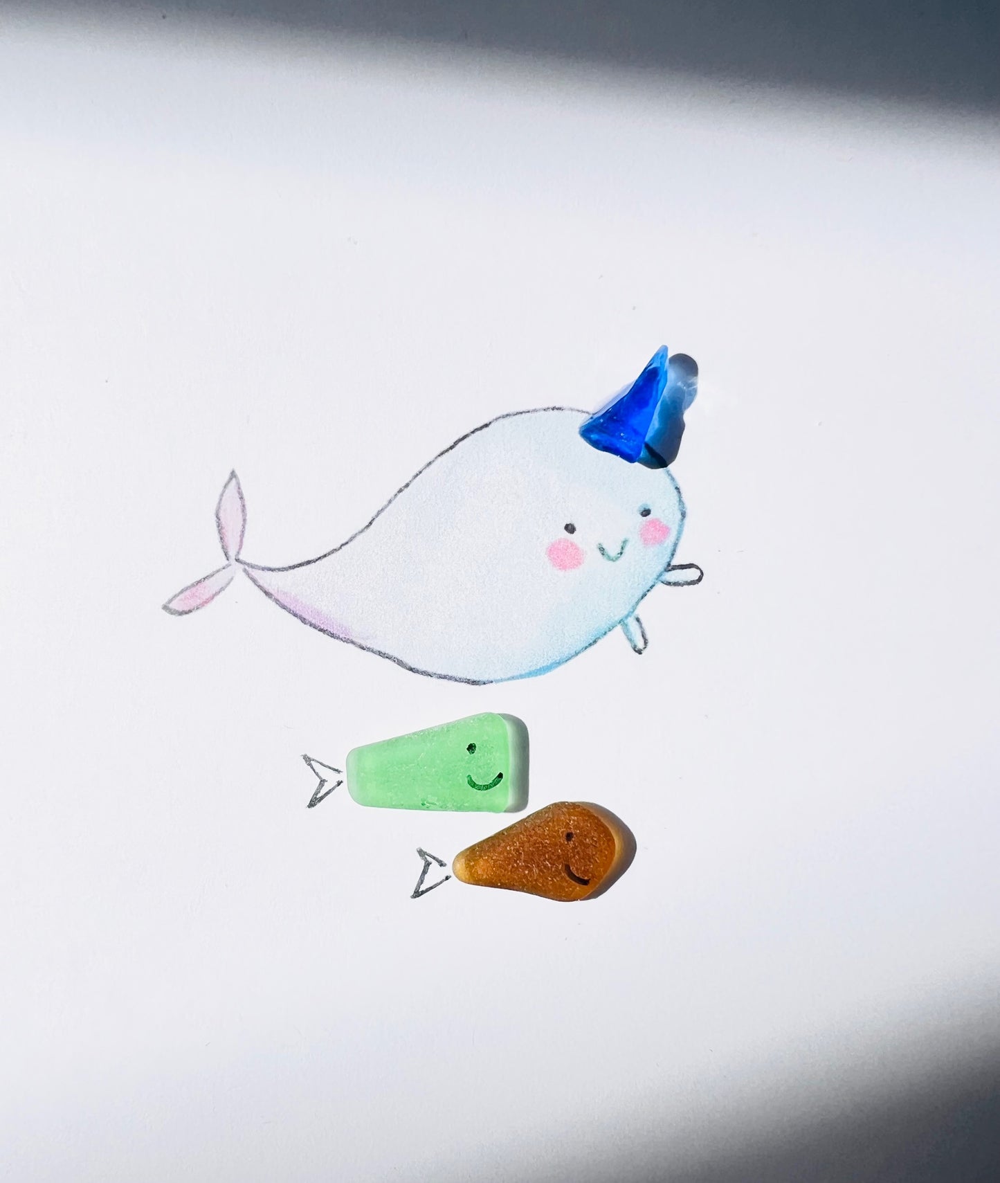 Narwhal with Sea Glass Fish