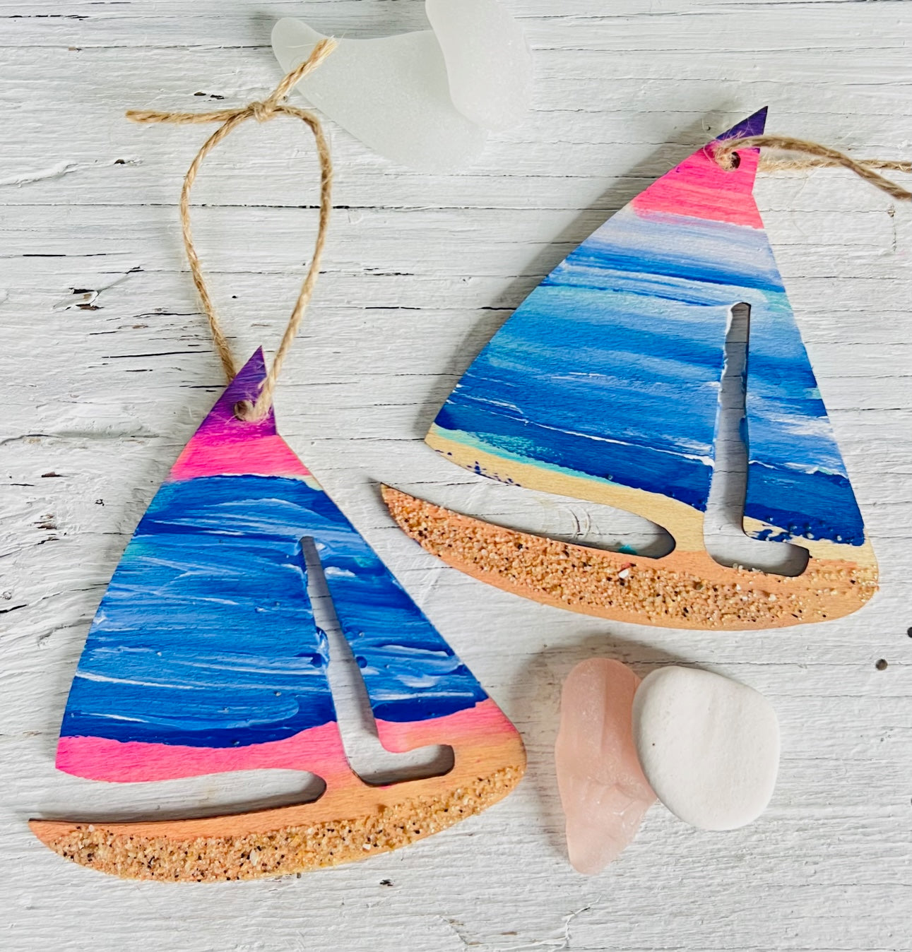 Seascape Sailboat Ornaments