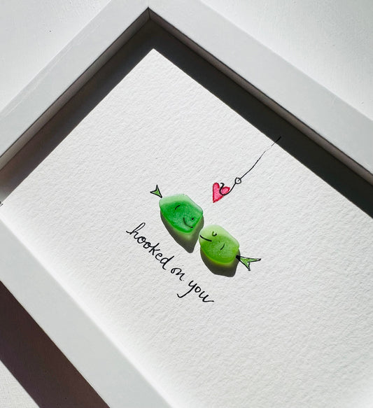 Hooked on You Sea Glass Fish
