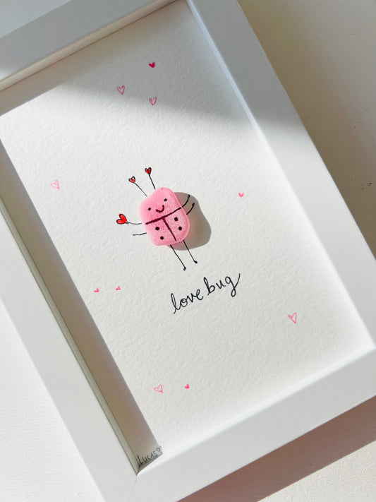 Love Bug Sea Glass Art