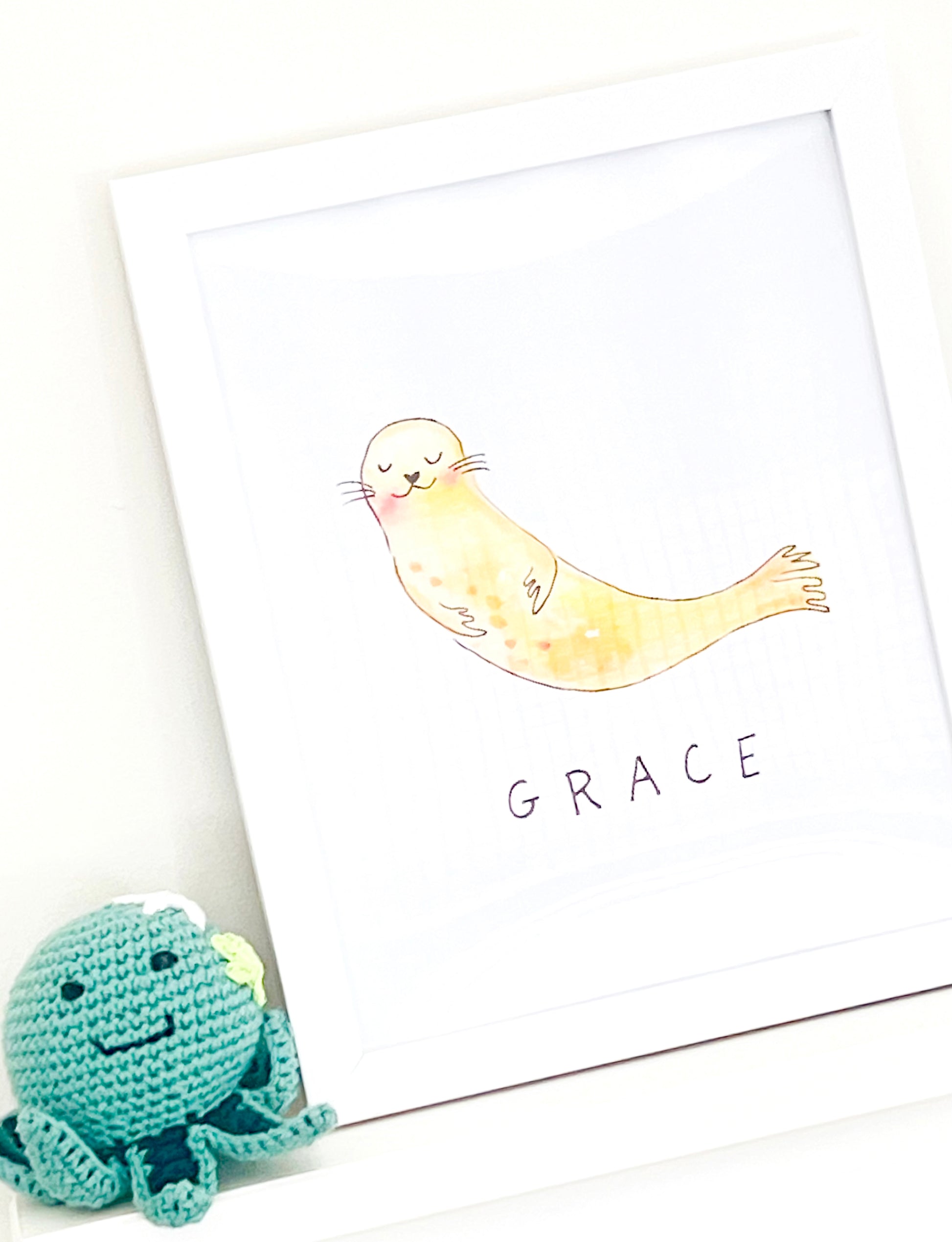 Customizable Under the Sea Animal Prints | Unframed or Framed 8"x10" Art for Kids