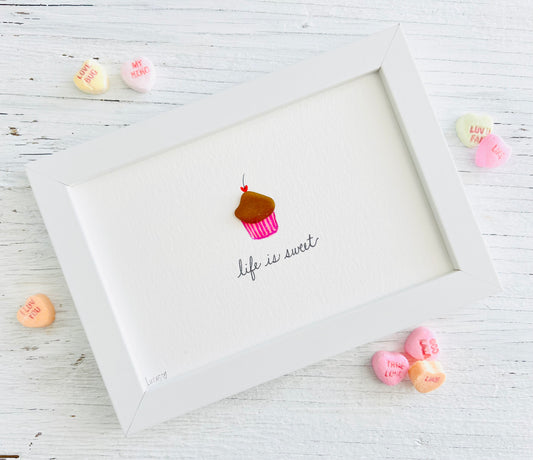 Cupcake Sea Glass Art
