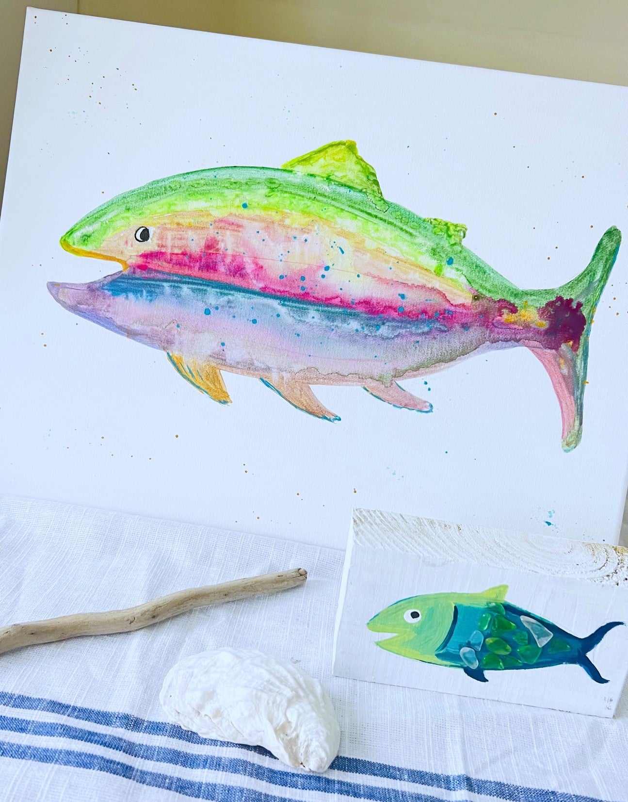 Rainbow Trout Original Acrylic Painting