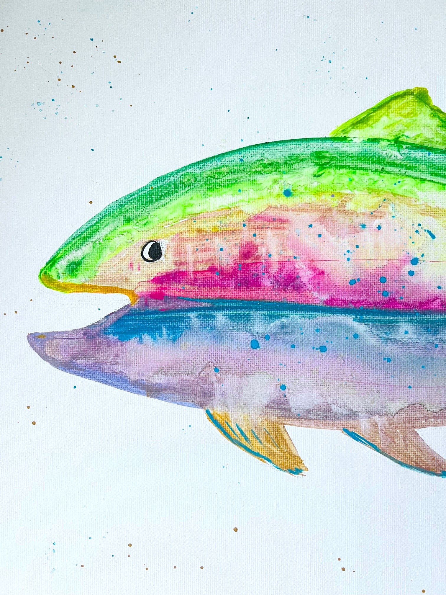 Rainbow Trout Original Acrylic Painting