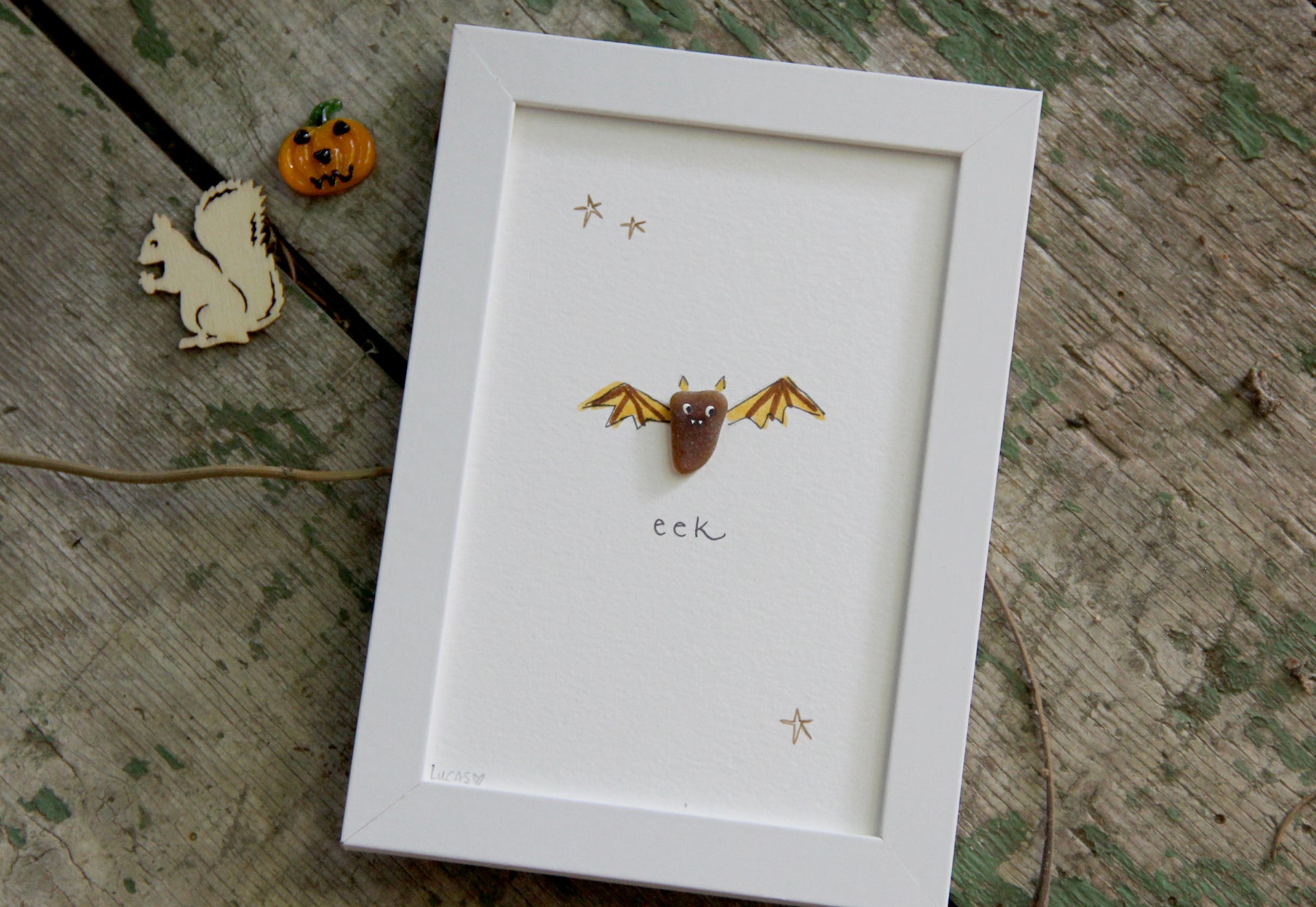 Bat Sea Glass Art 