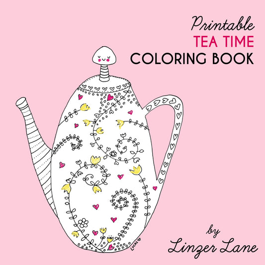 Printable Tea Time Coloring Book