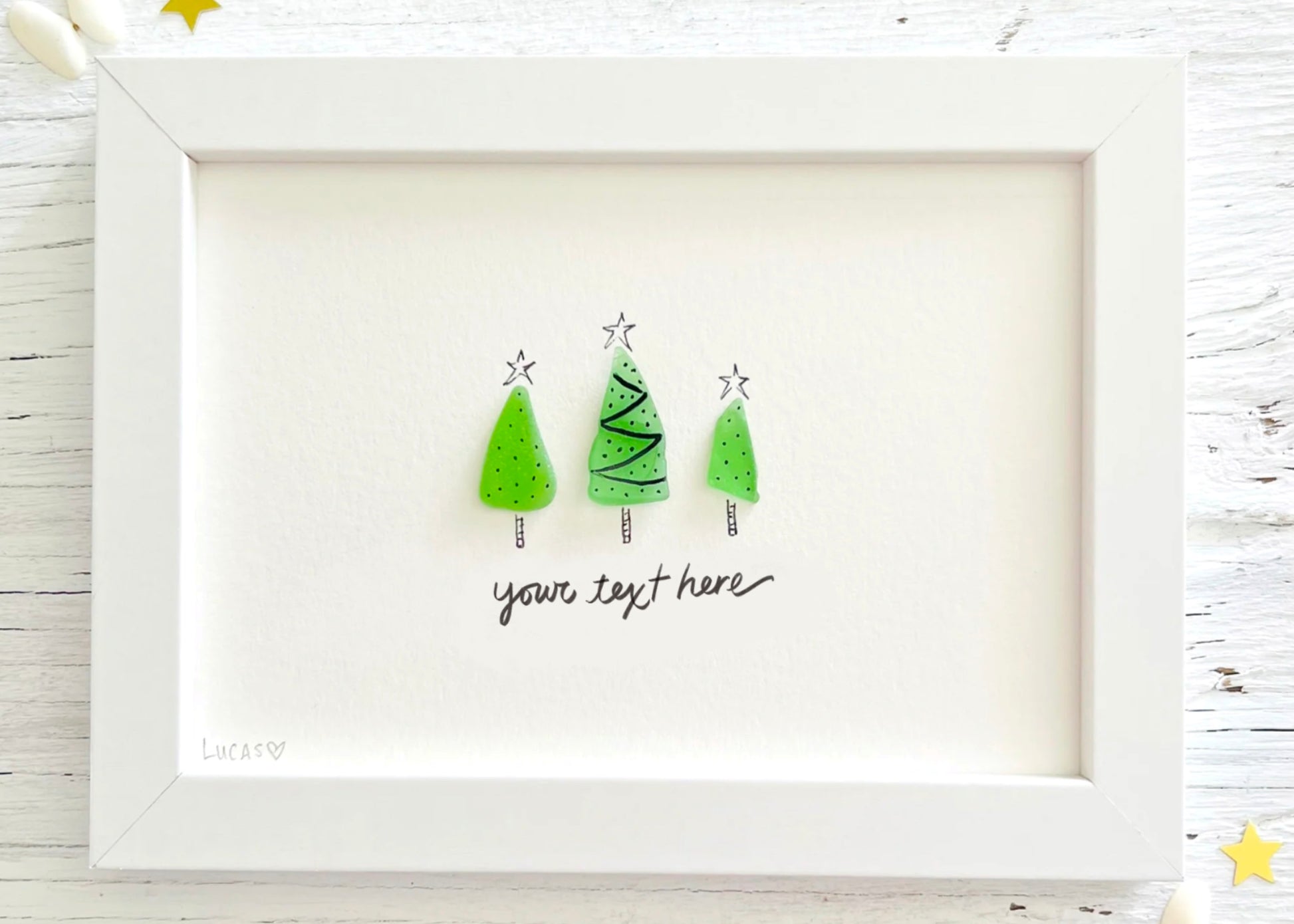 Custom Christmas Sea Glass Trees by Sook & Hook