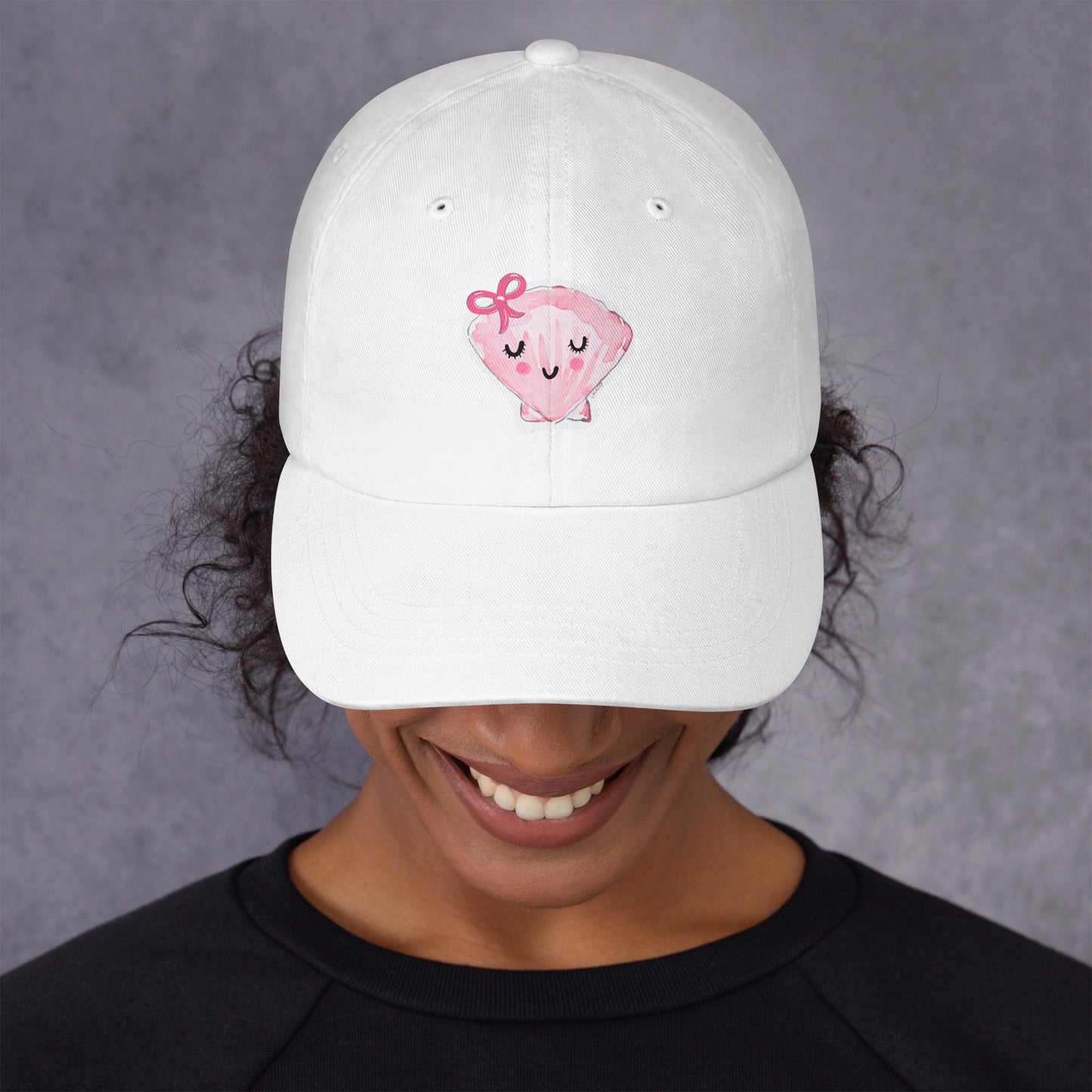 Coquette Seashell with Pink Bow Baseball Hat by Sook & Hook