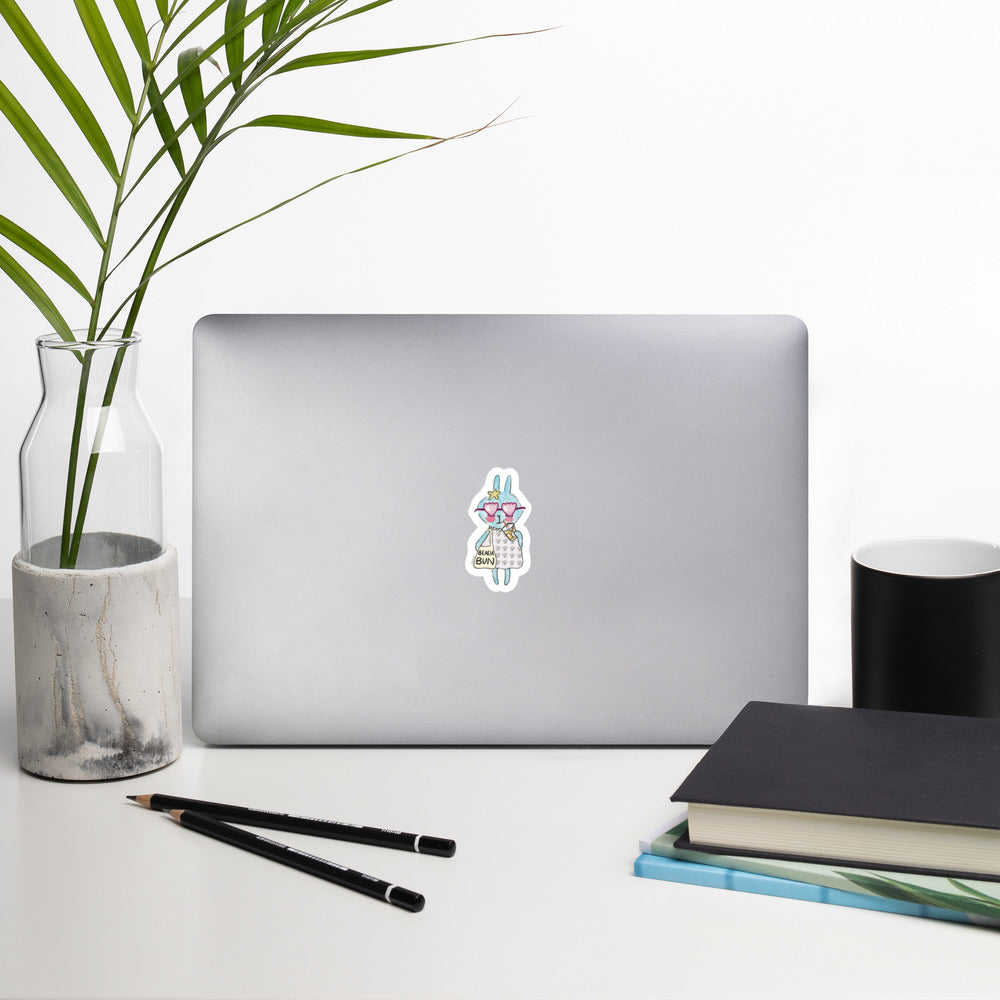 Beachcomber Bunny with Shell Shades Sticker