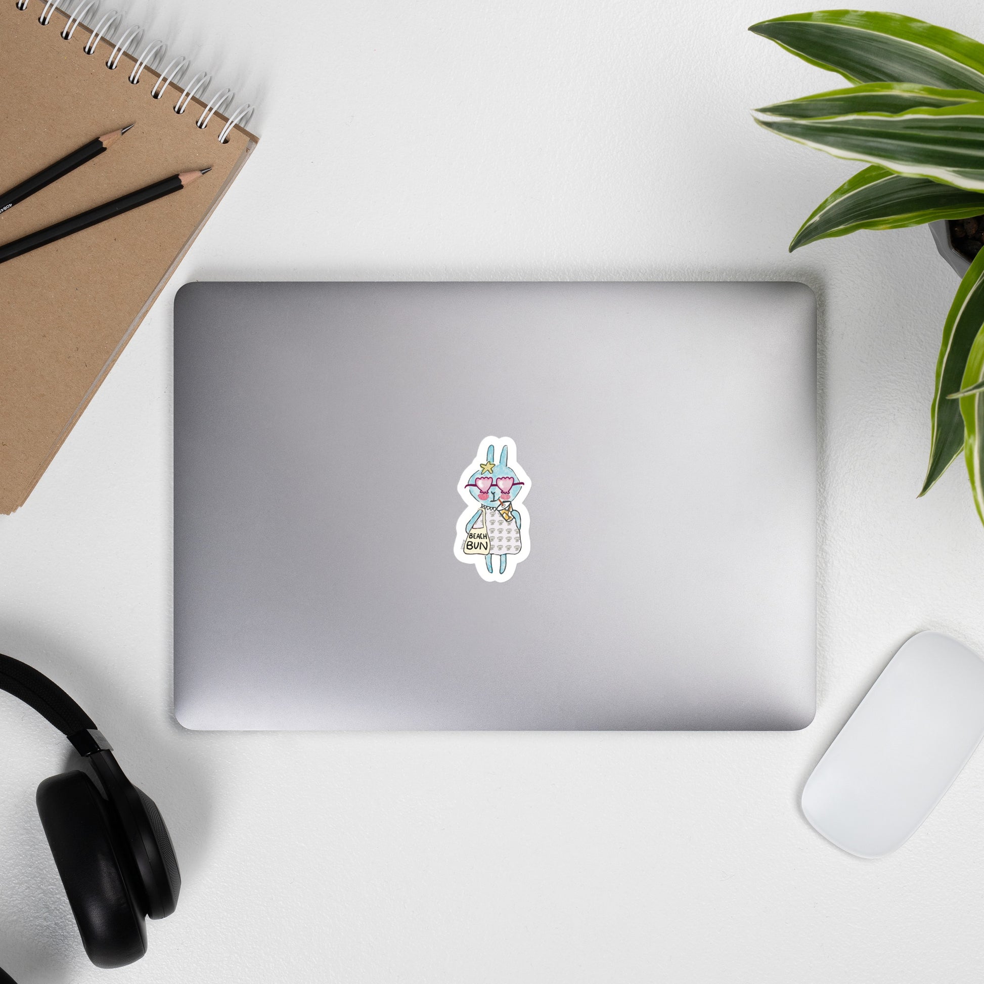 Beachcomber Bunny with Shell Shades Sticker