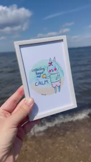 Collecting Keeps Me Calm - Framed Art Print - 4" x 6"