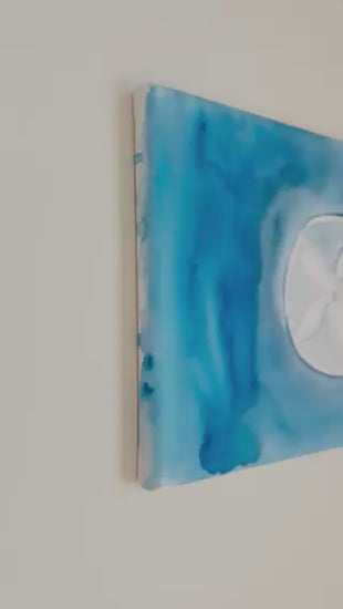 Original Sand Dollar Painting on Canvas – Coastal Beach Art (8x10)