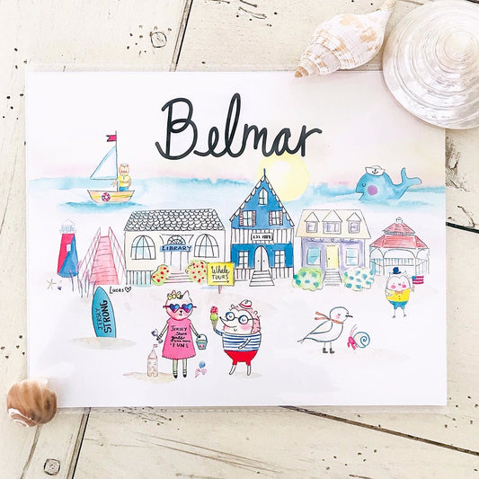 Belmar Beach, NJ 8"x10" Wall Art Print