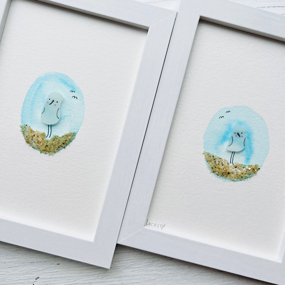 Shore Birds Customizable Sea Glass Art by Sook & Hook