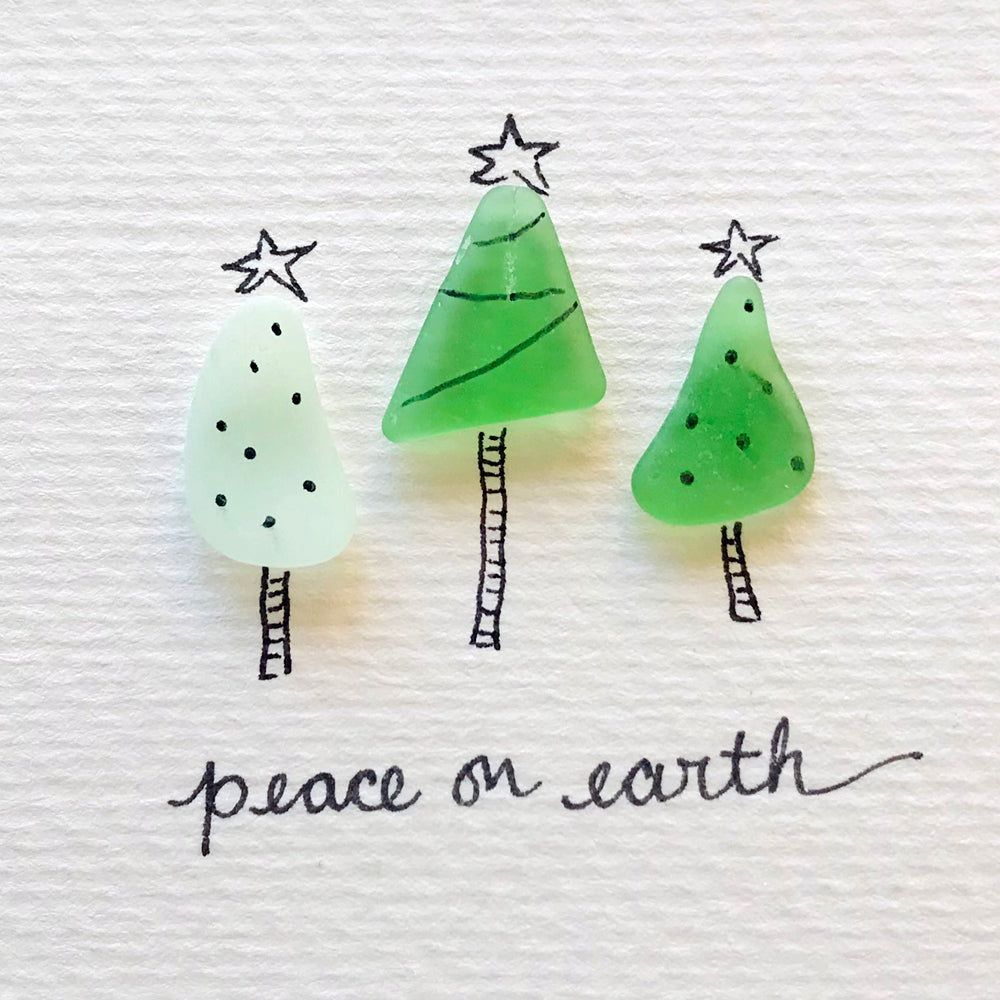 Christmas Trees Sea Glass Art