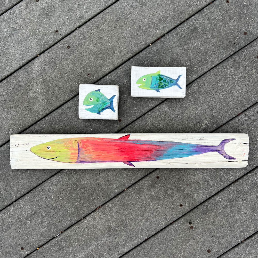 Happy Fish Driftwood Painting II