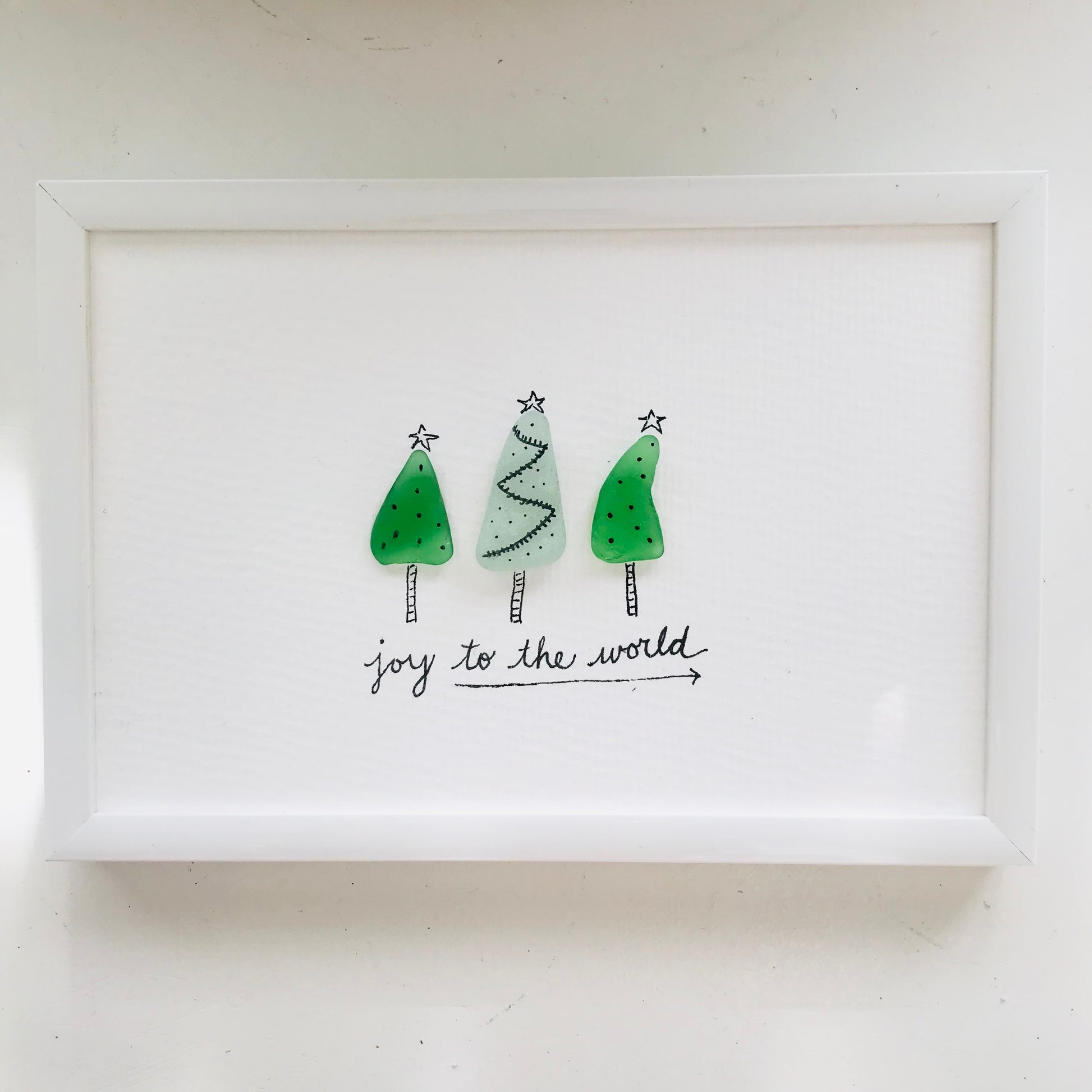Christmas Trees Sea Glass Art