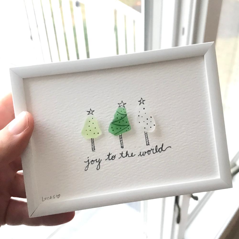 Christmas Trees Sea Glass Art