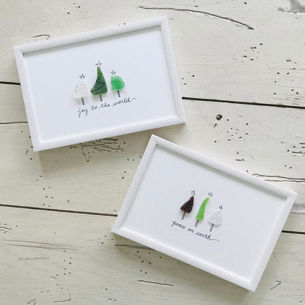 Christmas Trees Sea Glass Art