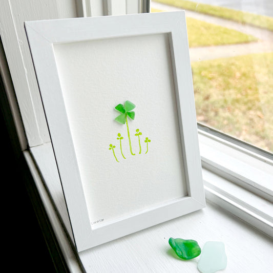 Cute Shamrock Sea Glass Art by Sook & Hook