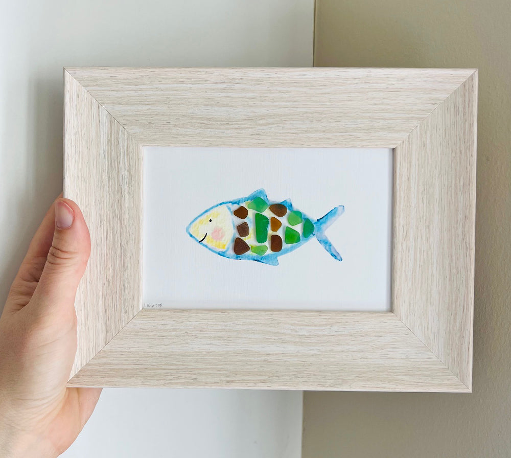 Mosiac Fish Sea Glass Art by Sook and Hook