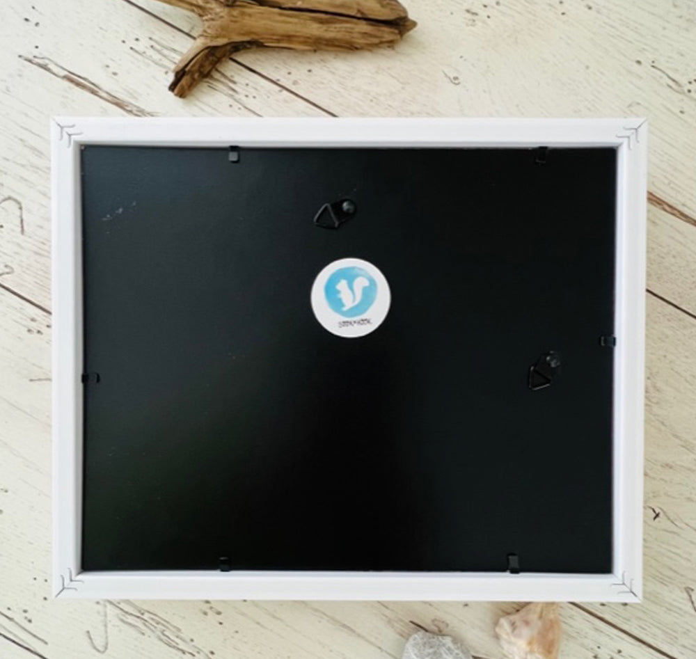 Happy Fish Sea Glass Art | 8"x10" Shadow Box Frame by Sook & Hook