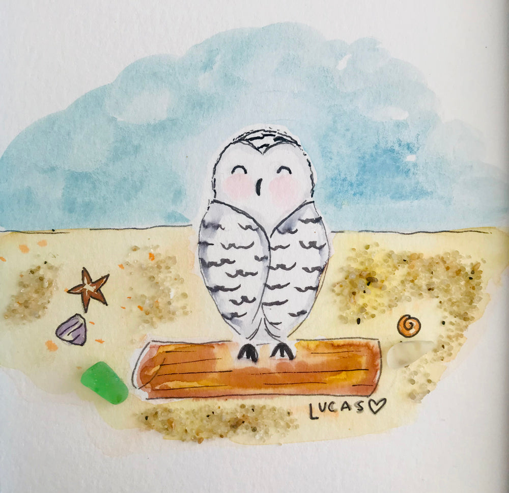 Snowy Owl Watercolor Art