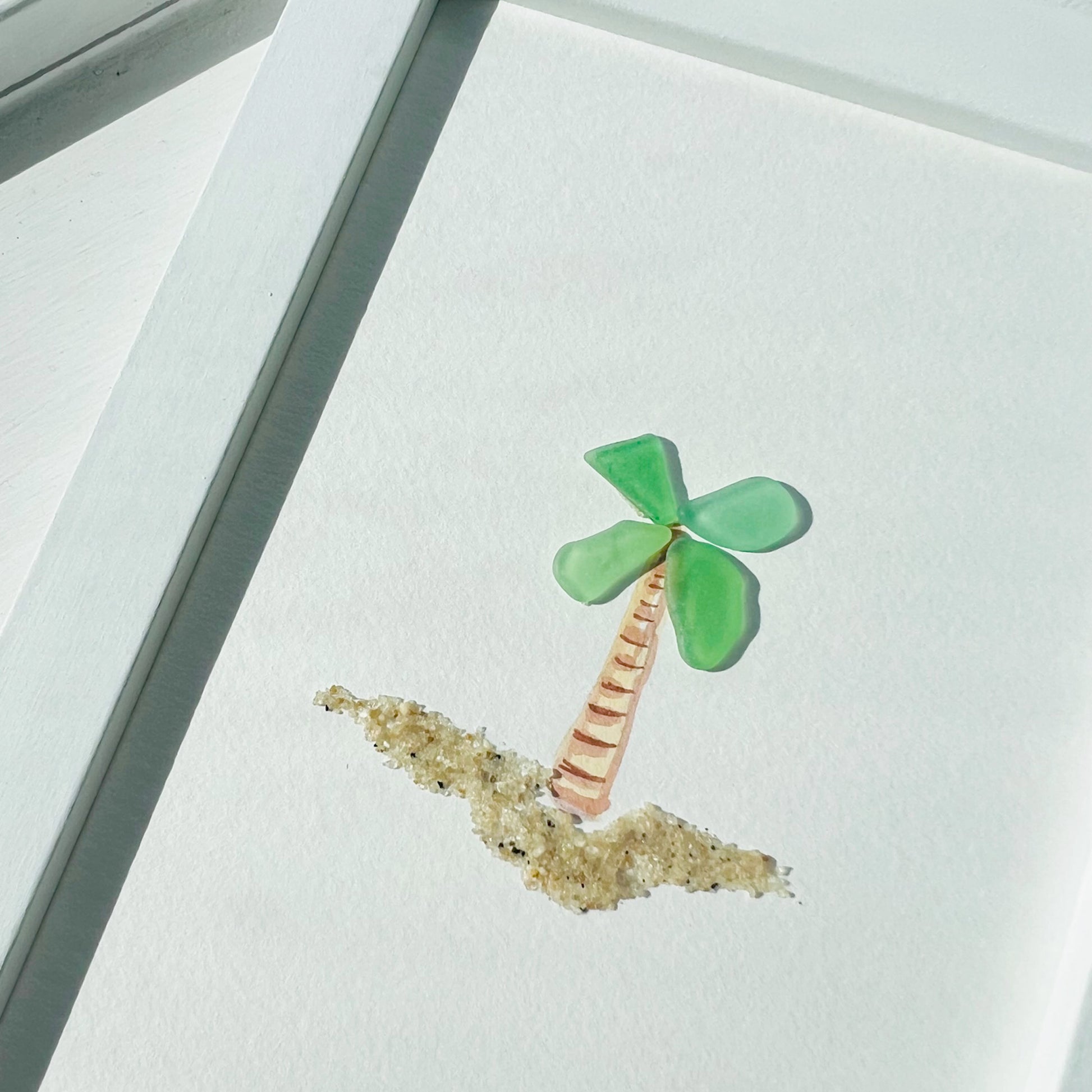 Palm Tree Sea Glass Art by Sook & Hook