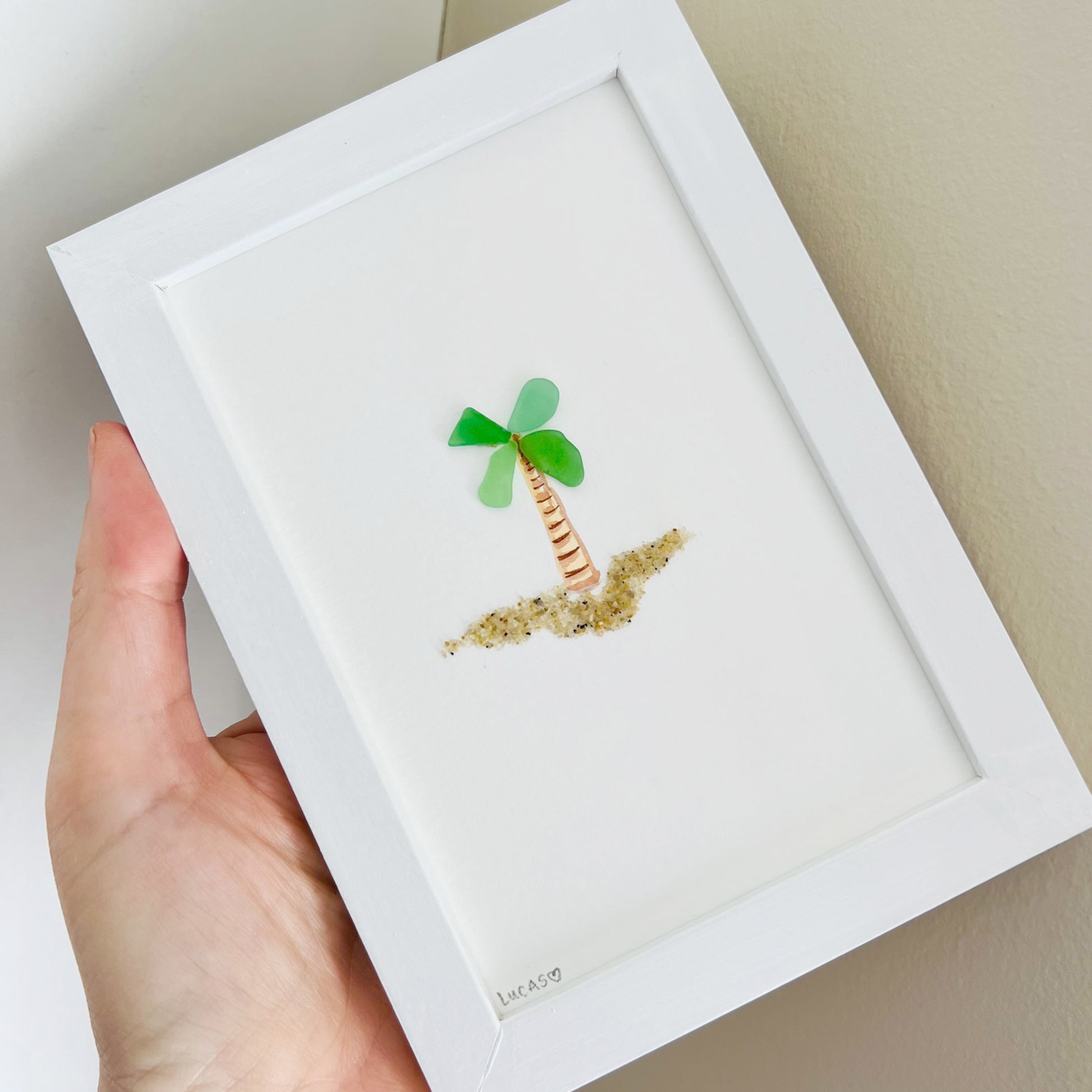 Palm Tree Sea Glass Art by Sook & Hook