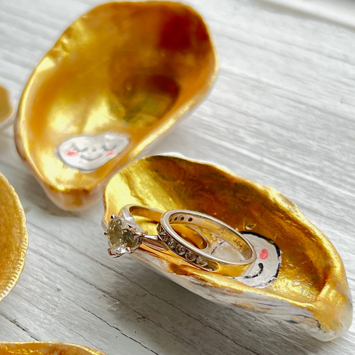 Oyster & Clam Happy Pearl Trinket Dishes by Sook & Hook