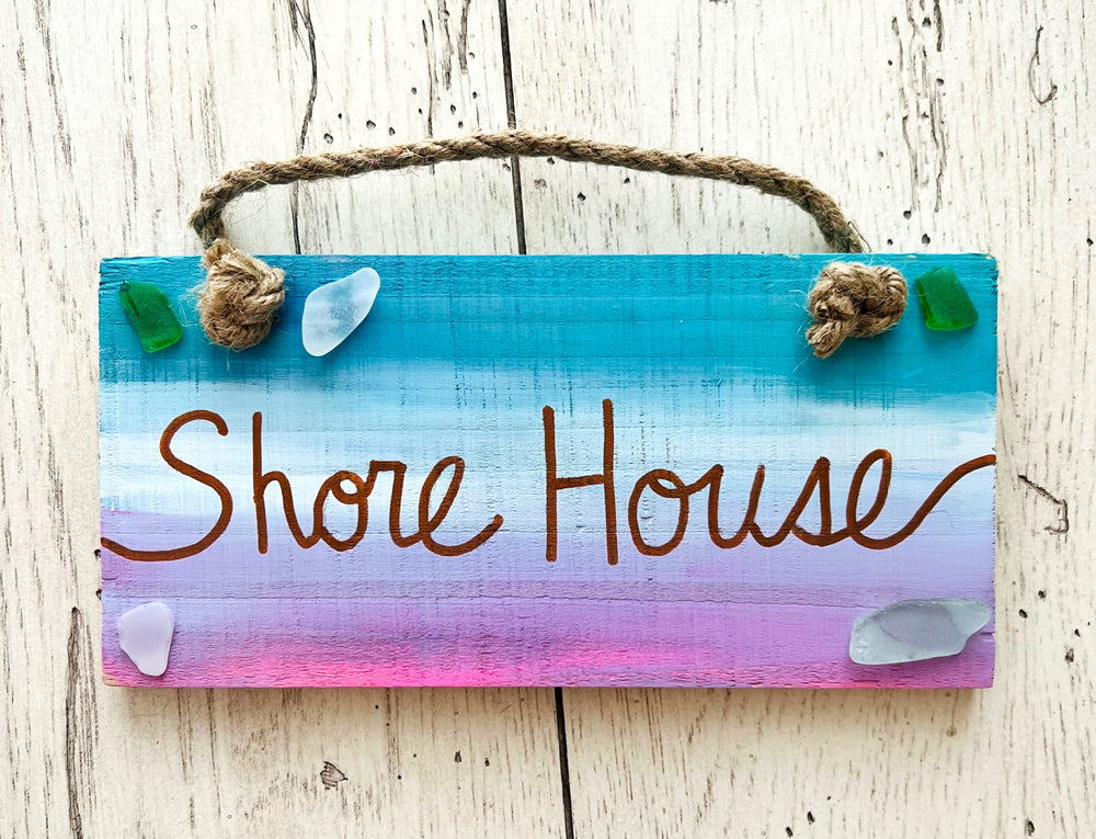 Shore House Wooden Coastal Decor Plaque Sook & Hook