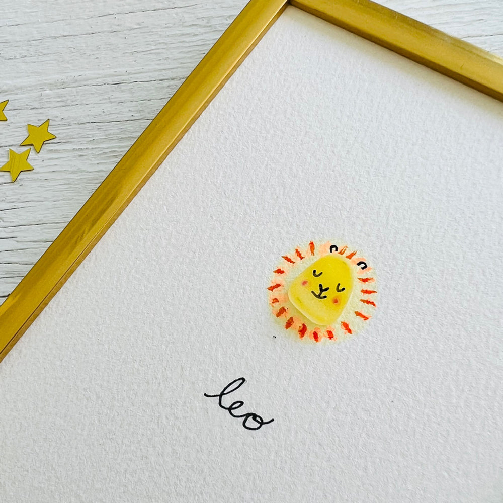 Leo Zodiac Sea Glass Art | Hooked on Horoscopes Collection