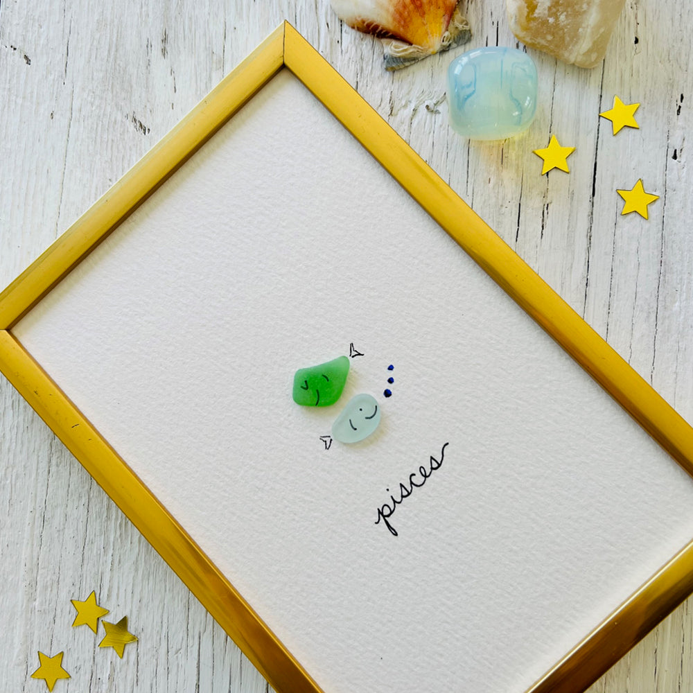 Pisces Zodiac Sea Glass Art | Hooked on Horoscopes Collection