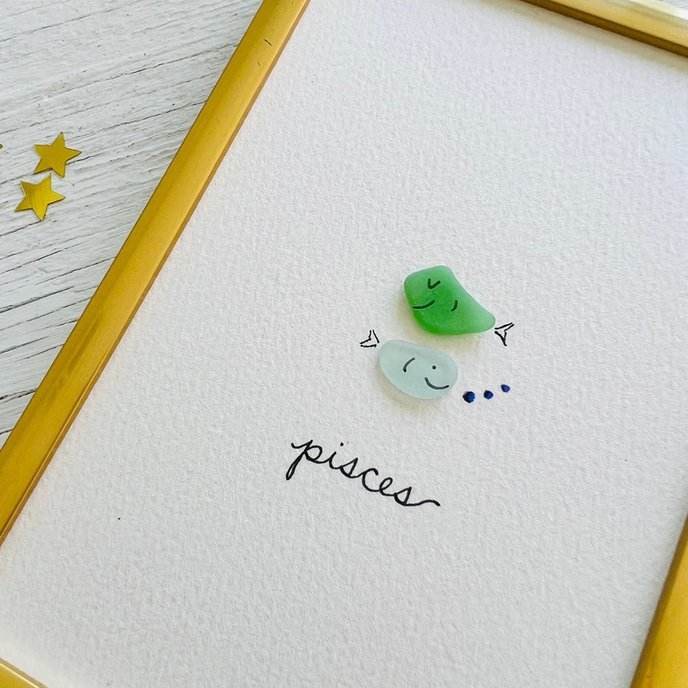 Pisces Zodiac Sea Glass Art | Hooked on Horoscopes Collection