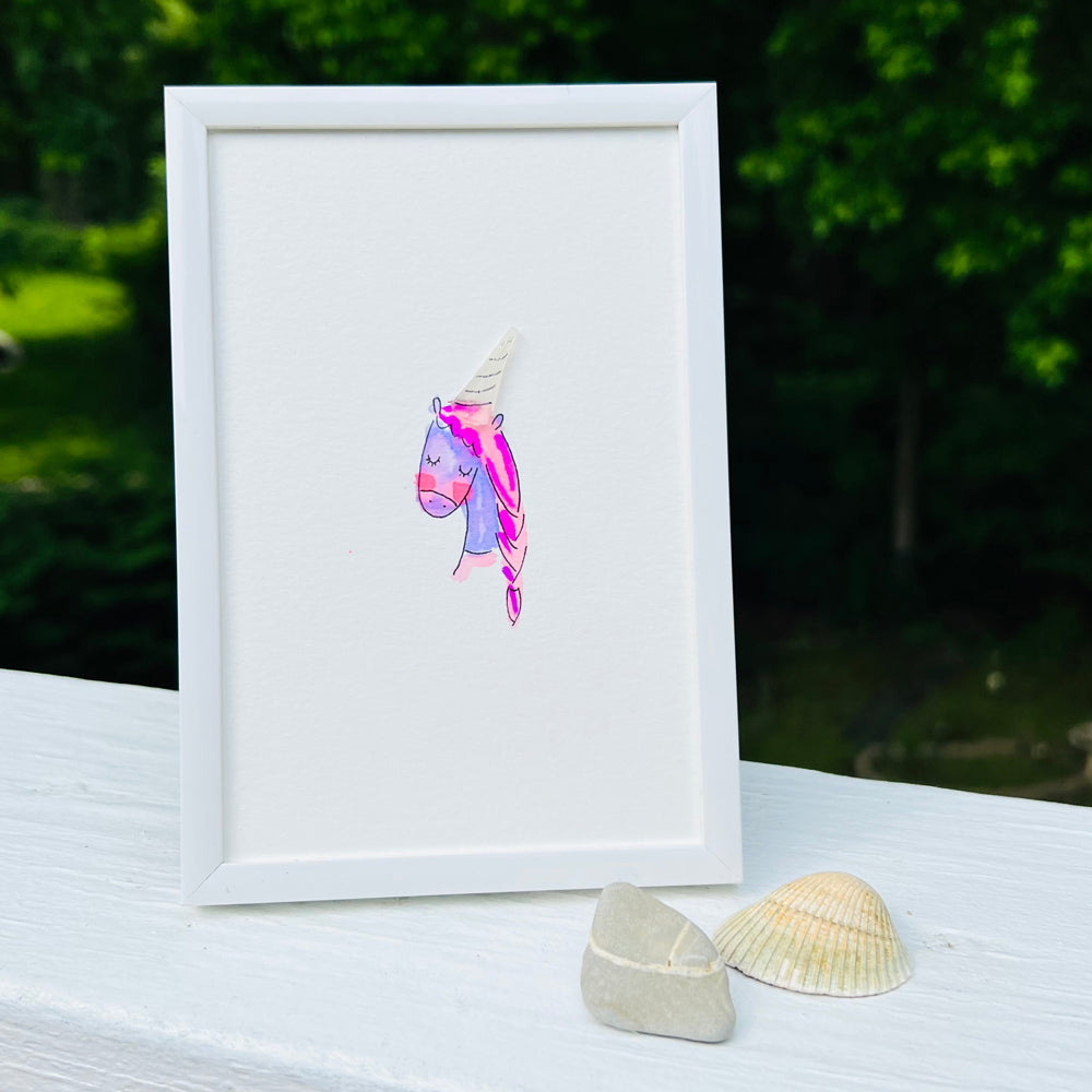 Unicorn Sea Glass Art Sook & Hook