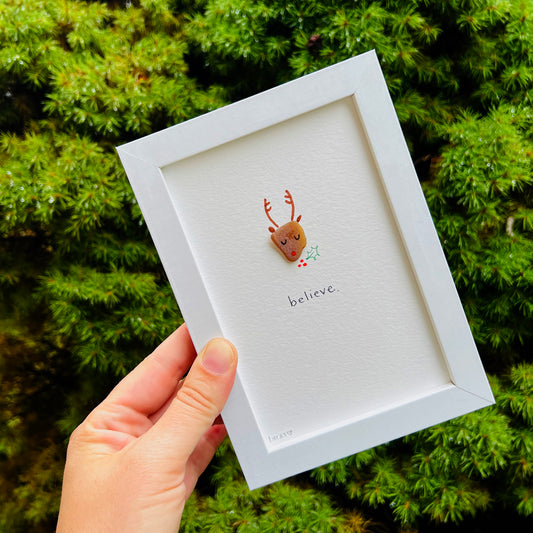 Reindeer Sea Glass Art