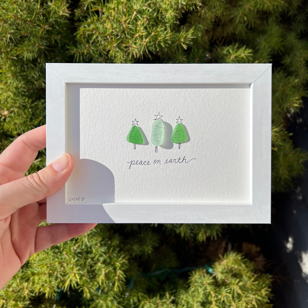 Christmas Trees Sea Glass Art