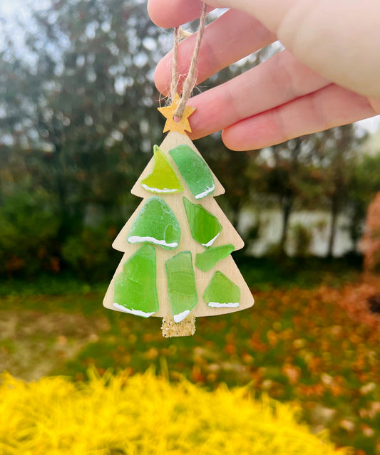 Sea Glass Christmas Tree Holiday Ornaments
